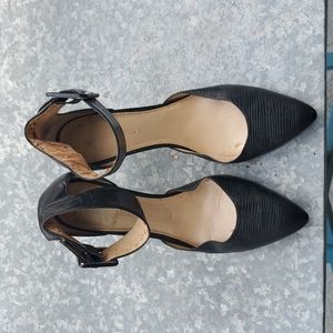 Audrey Brooke Black Leather High Heel Shoe Size 8.5.